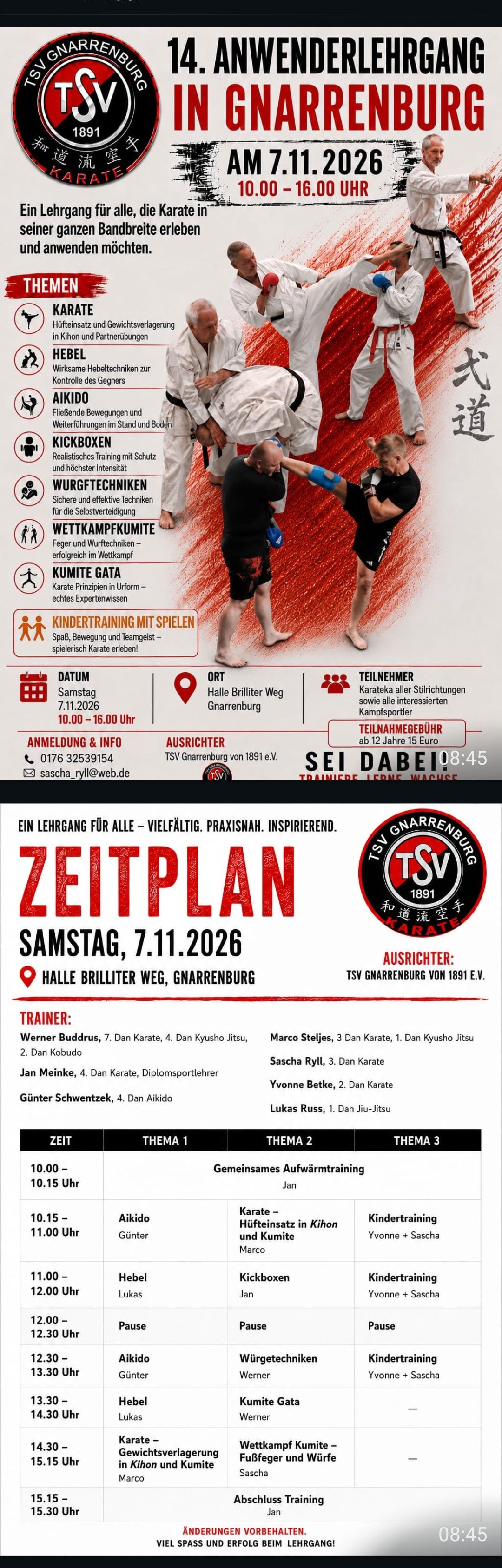 Karate Gnarrenburg Lehrgang 2026